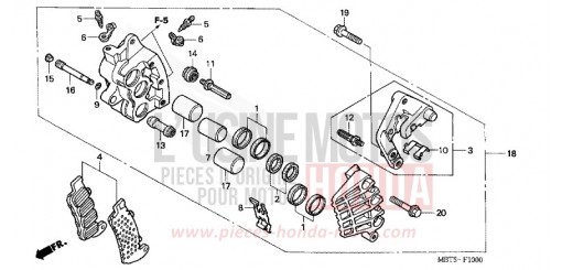 VORDERRAD-BREMSSATTEL (R.) (XL1000V) XL1000V4 de 2004
